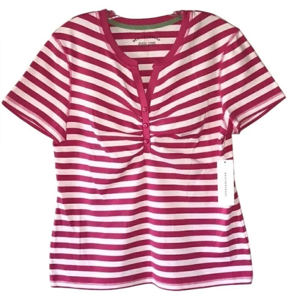 NEW Weatherproof Pink And White Shirt‎